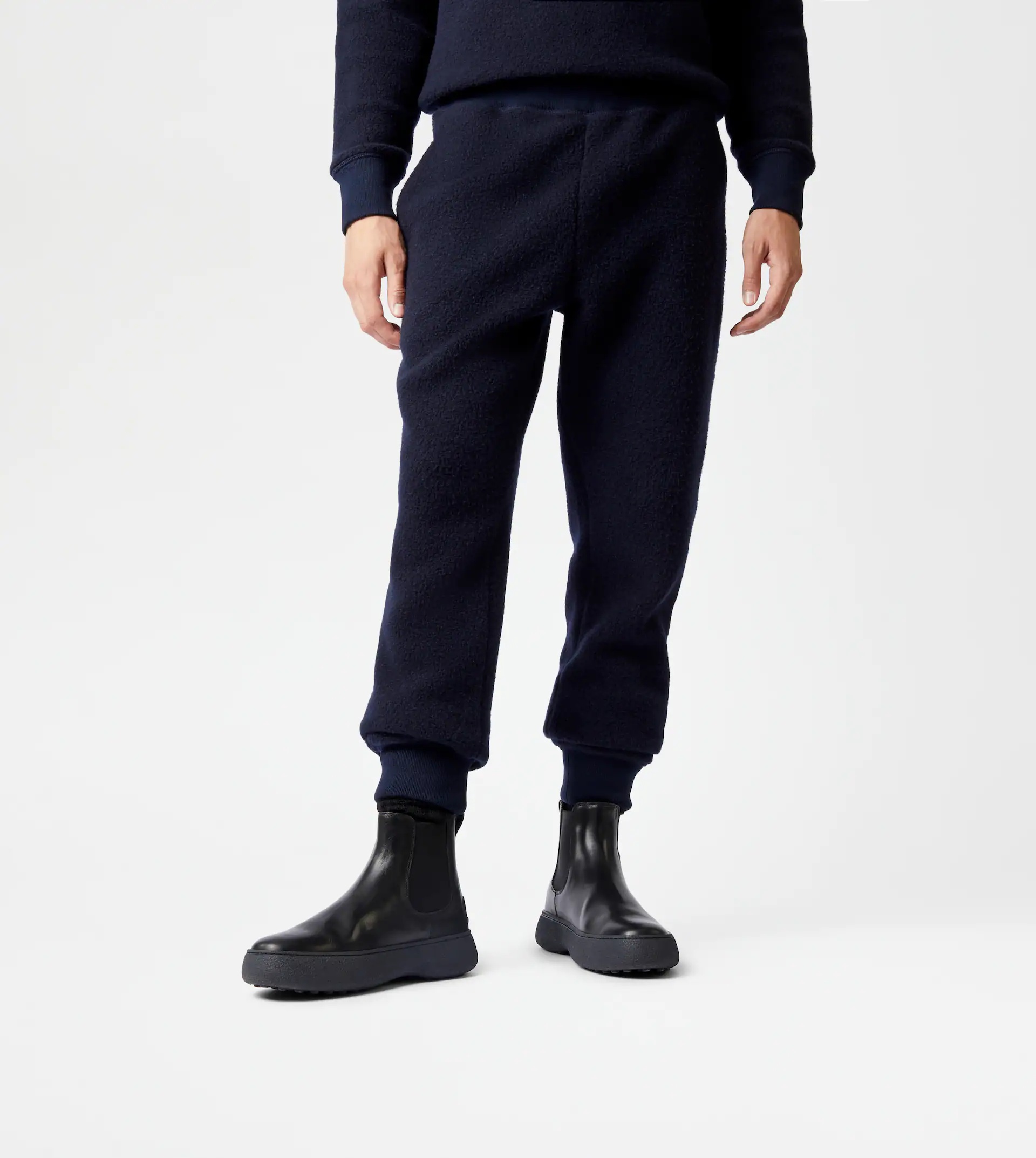 CASHMERE BLEND TROUSERS - BLUE - 7