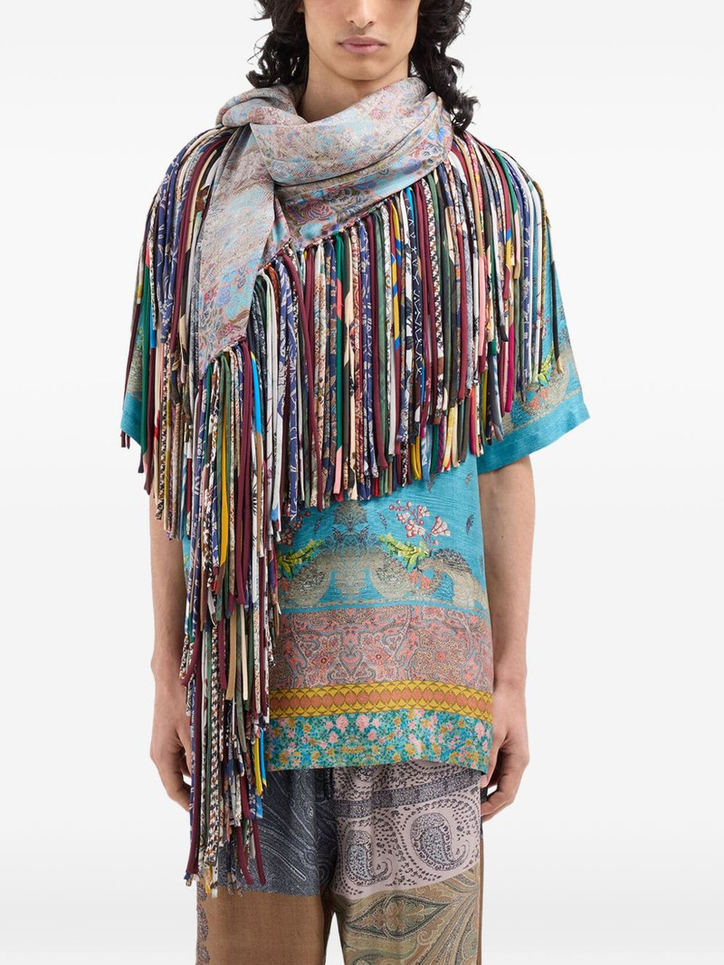 Pierre-Louis Mascia Aloeuw fringed silk shawl scarf outlook