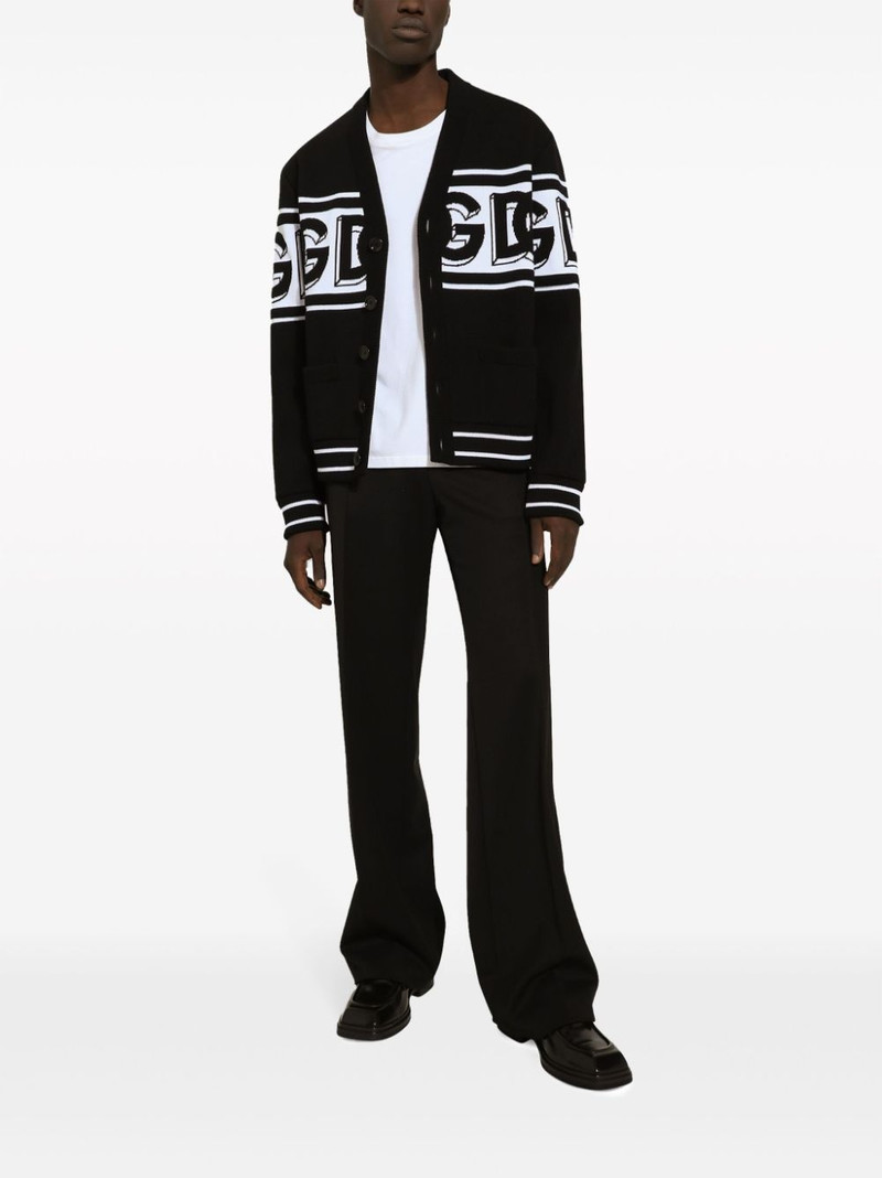 Dolce & Gabbana logo-intarsia V-neck cardigan outlook