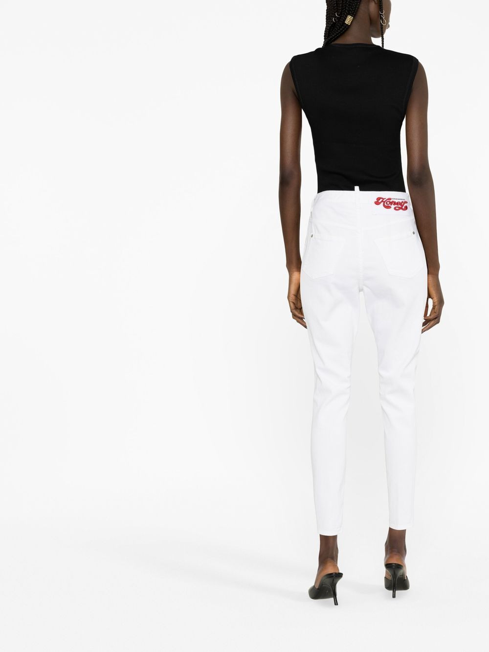 high-waisted denim jeans - 3