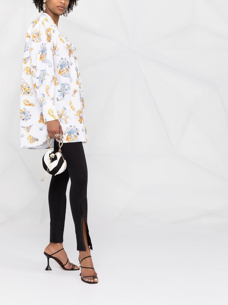 Barocco-print lace-up shirt 4