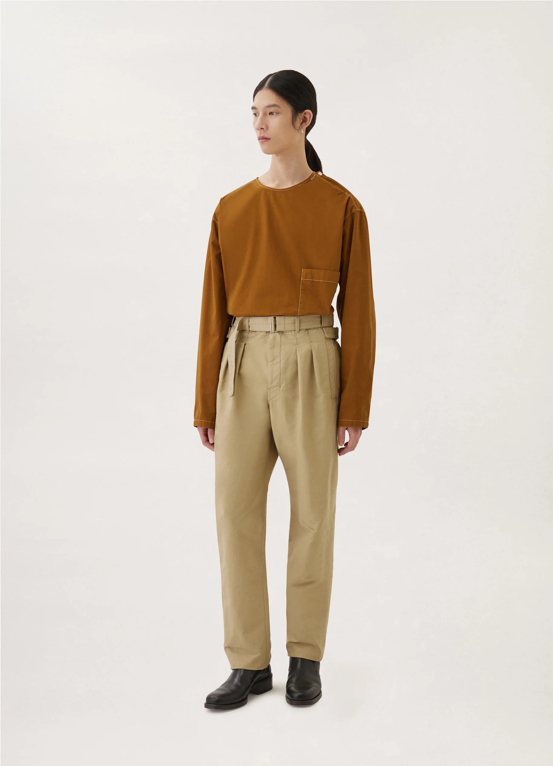LONG SLEEVES WOVEN T-SHIRT
COMPACT POPLIN - 4