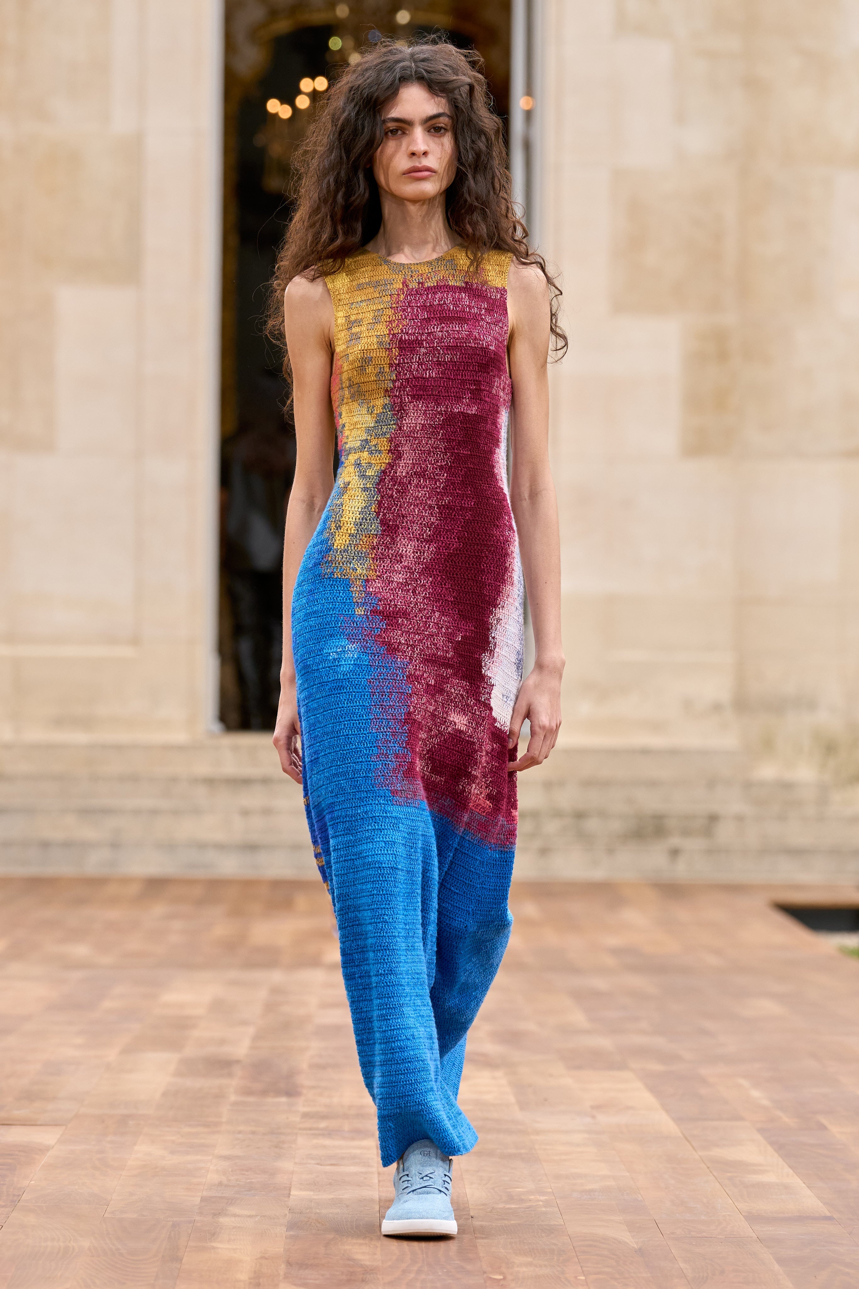 June Crochet Maxi Dress in Aurora Multi Cashmere - 2
