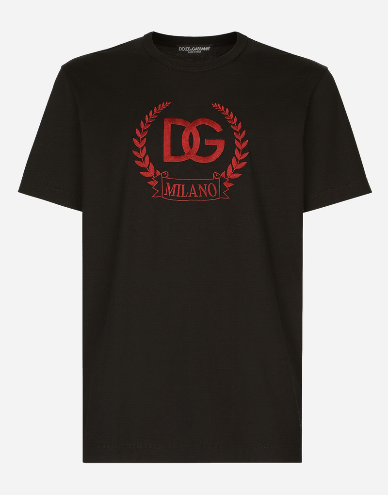 Cotton T-shirt with DG Milano logo embroidery 1