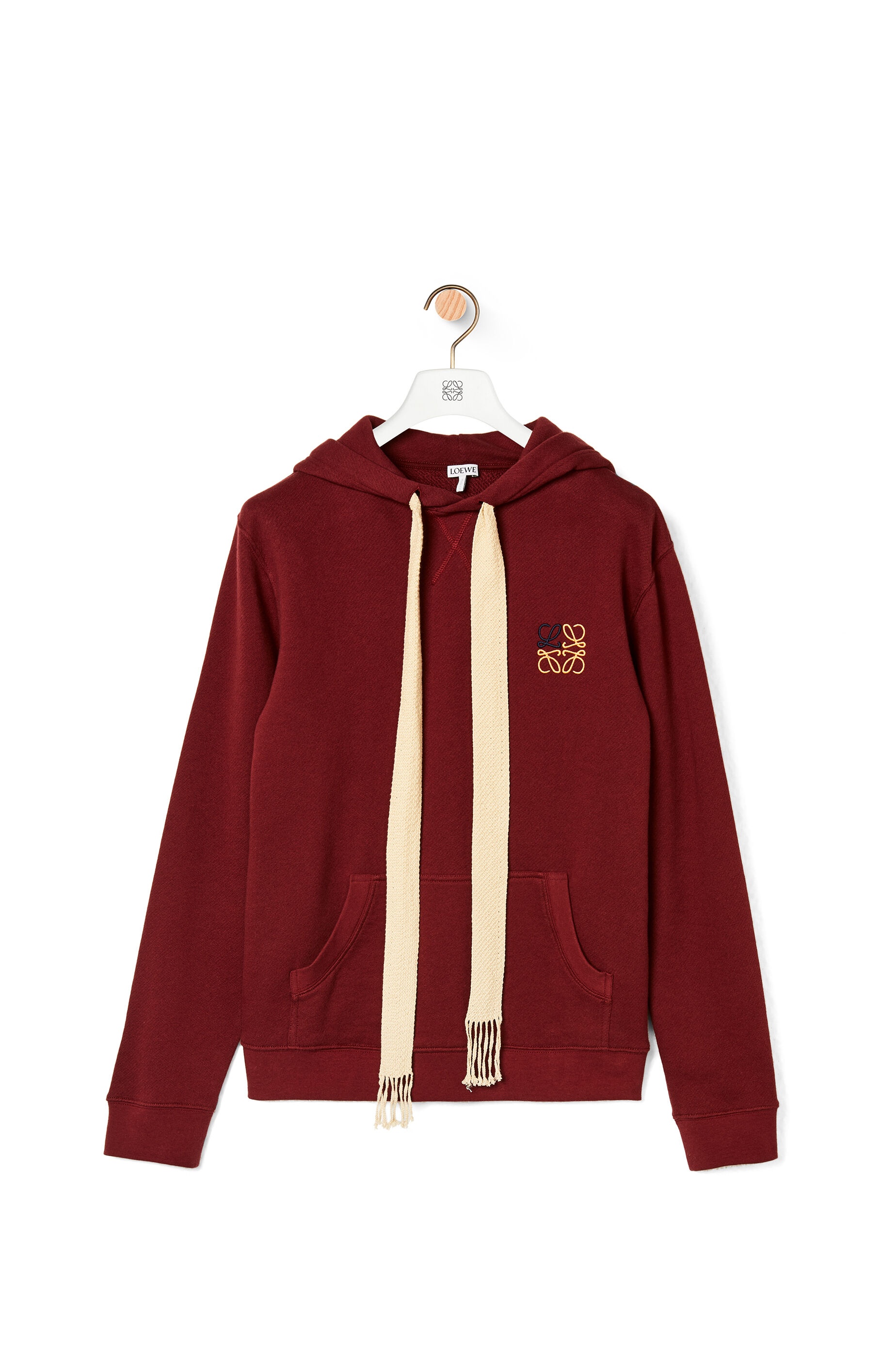 Anagram embroidered hoodie in cotton - 1