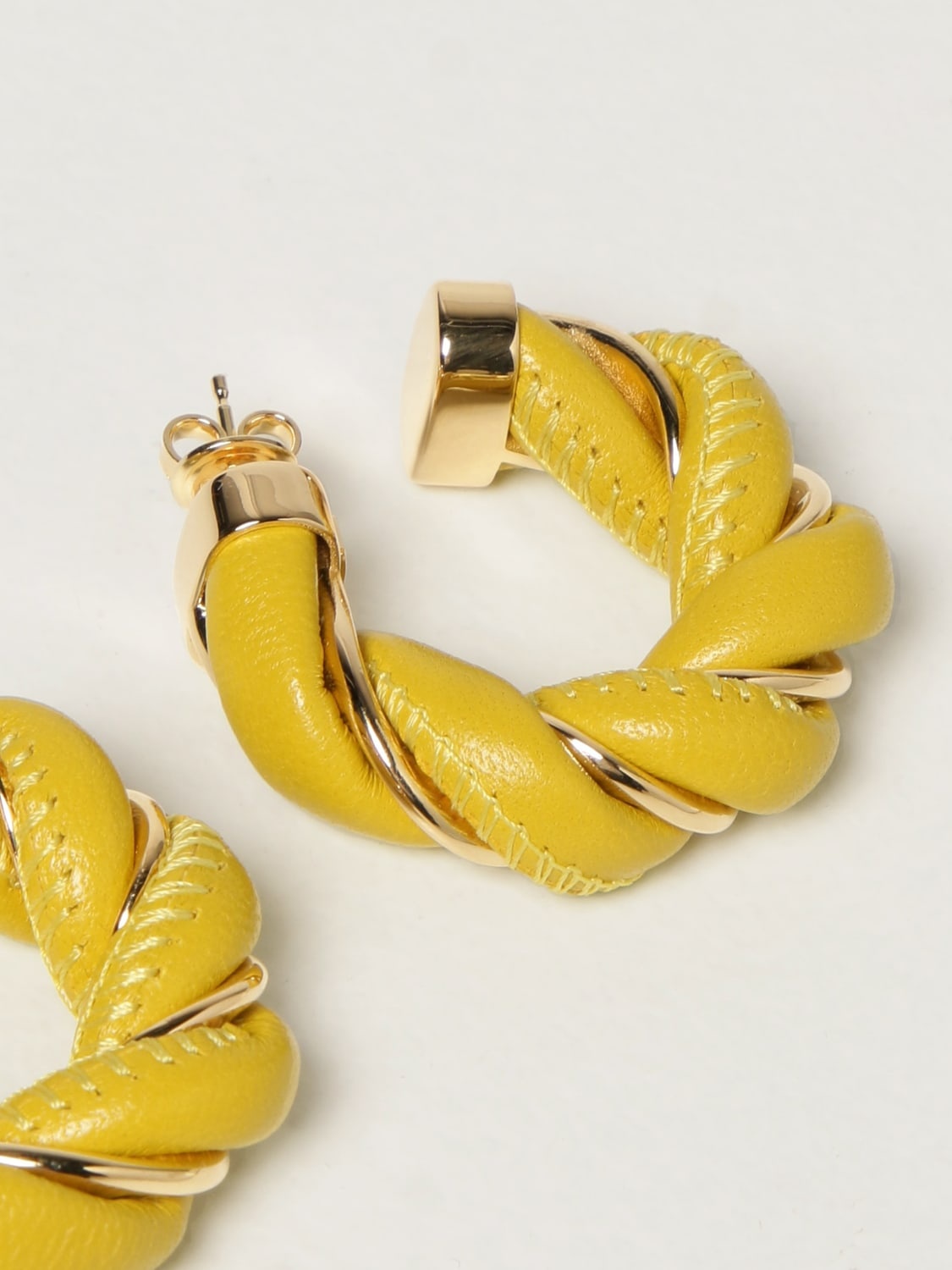 Bottega Veneta earrings with circles in woven nappa - 3