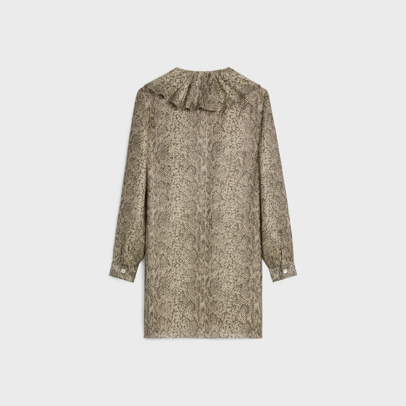 CELINE jabot mini dress in crepe lamé outlook