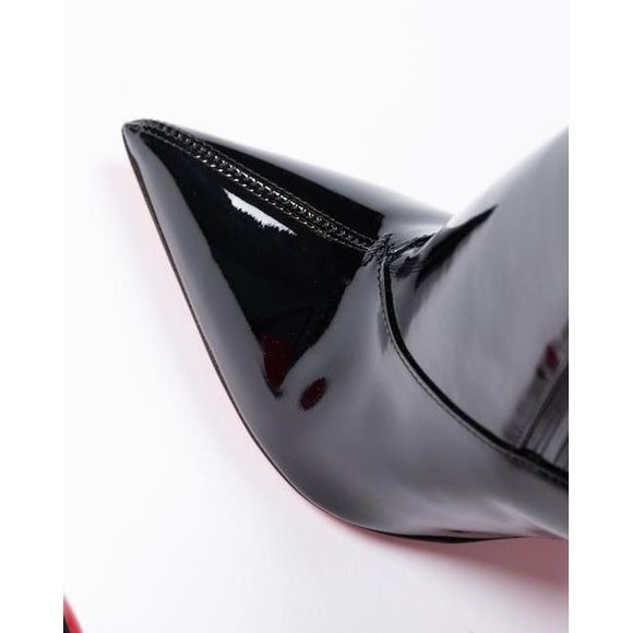 CHRISTIAN LOUBOUTIN Black Patent Leather 100 Epic Boots/Booties - 5