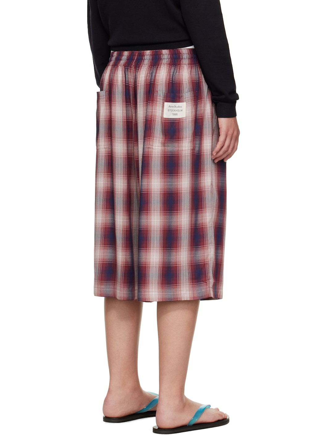 Red & Navy Check Shorts - 3