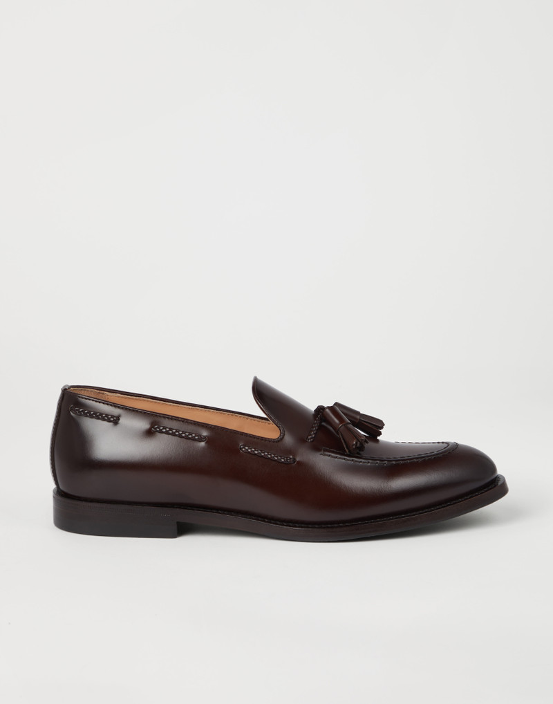 Aged calfskin loafers with tassels 5