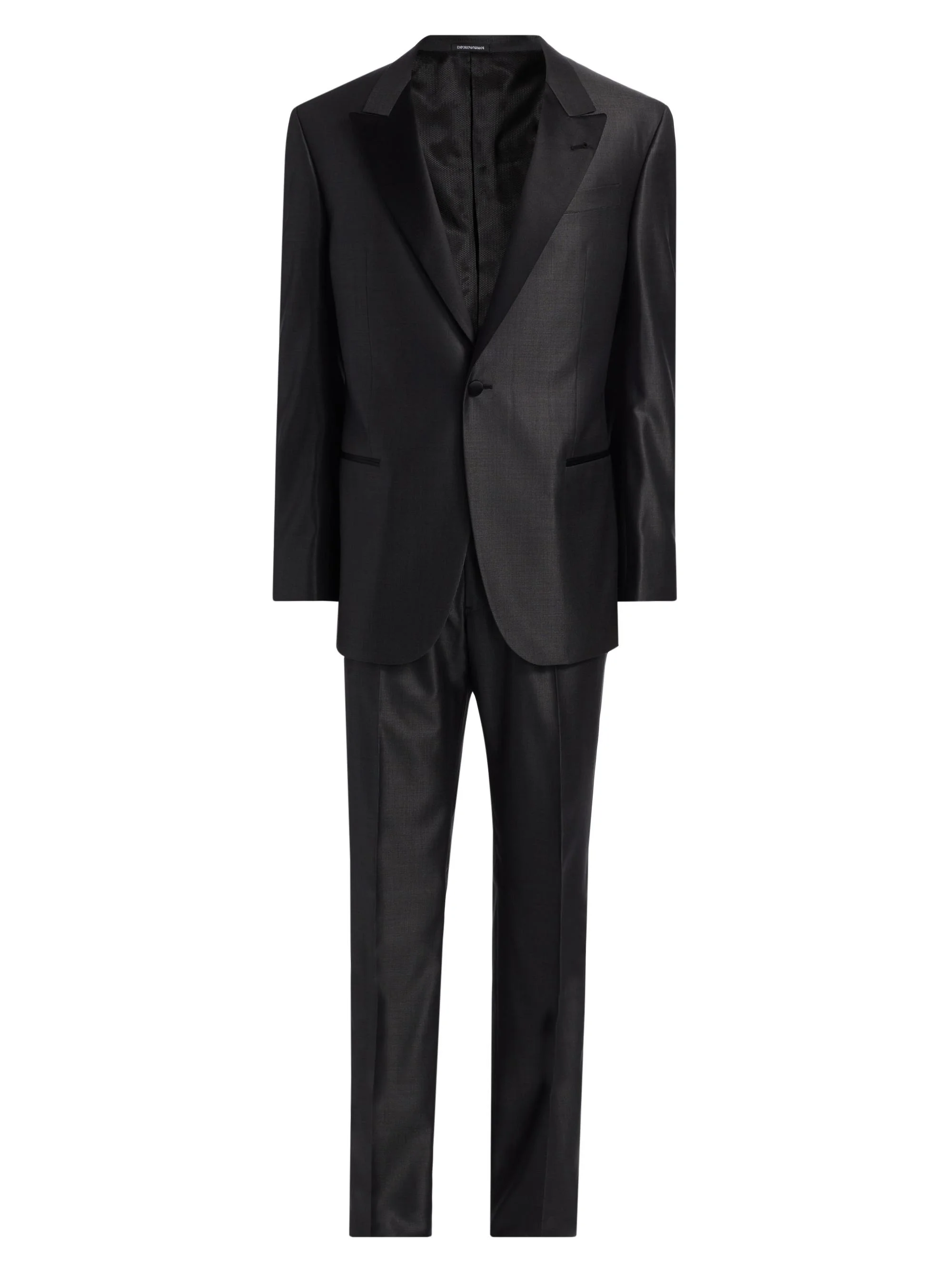 Men's Shiny Wool-Silk Tuxedo - Charcoal - 1