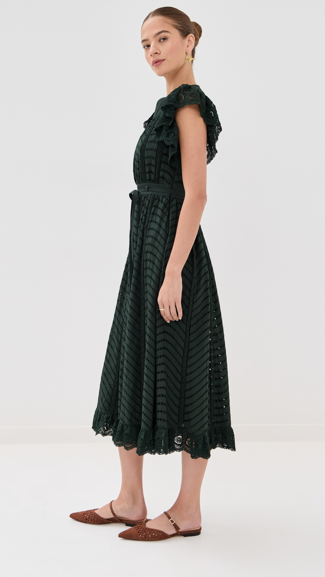 Olga Flutter Sleeve Midi Dress - 3
