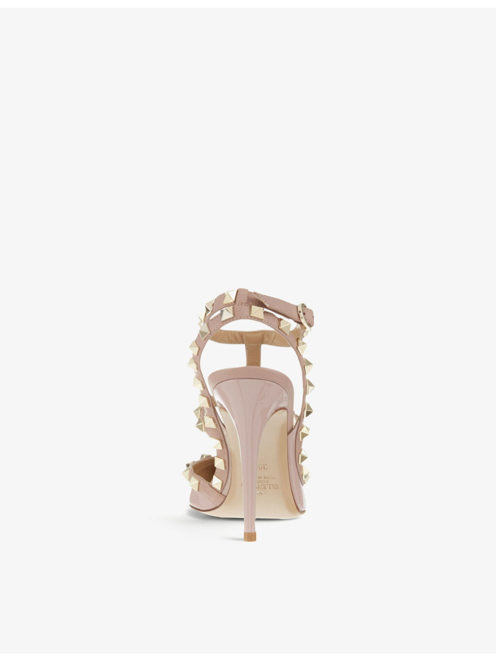 So Noir rockstud patent-leather heeled sandals - 5