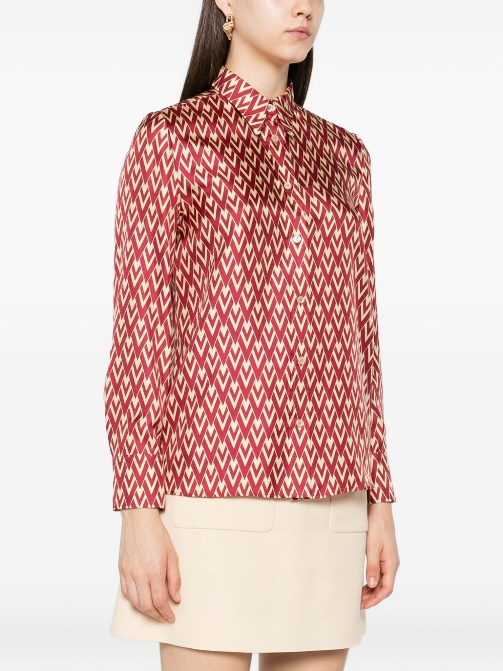 geometric-print silk shirt - 3