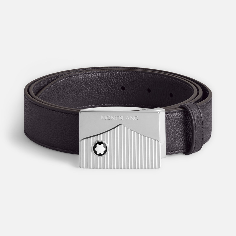 Black/brown 35mm reversible leather belt 1