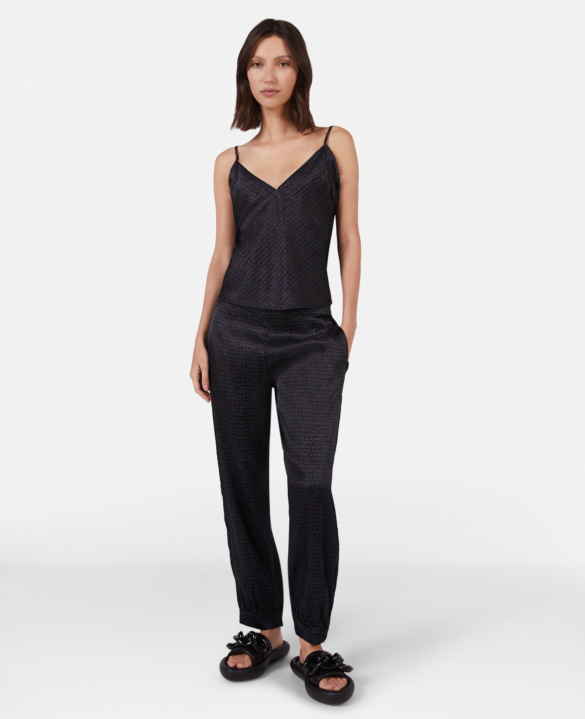 Monogram Print Silk Cami Top - 1