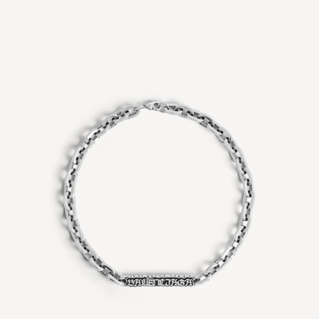 Men's Goth Gourmette Necklace in Antique Silver - 1