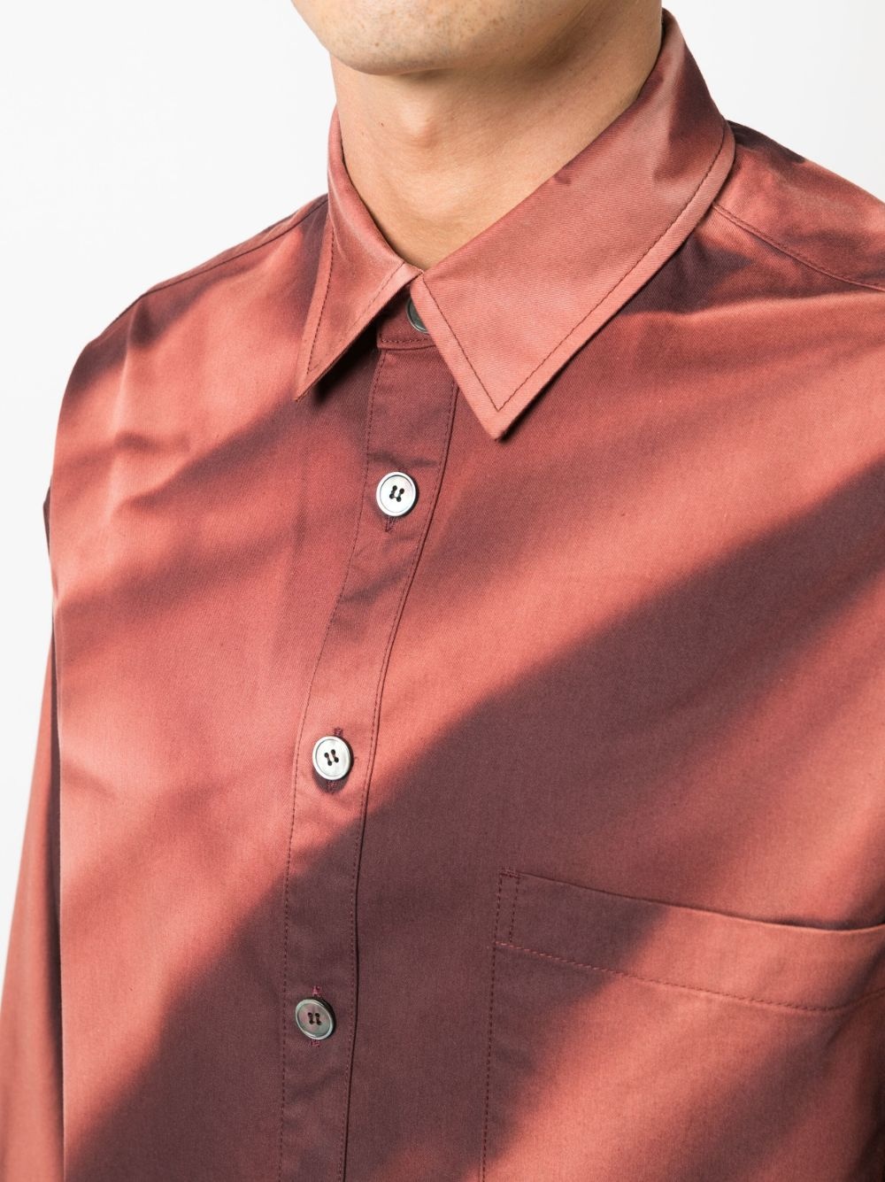bleached-effect cotton shirt - 5