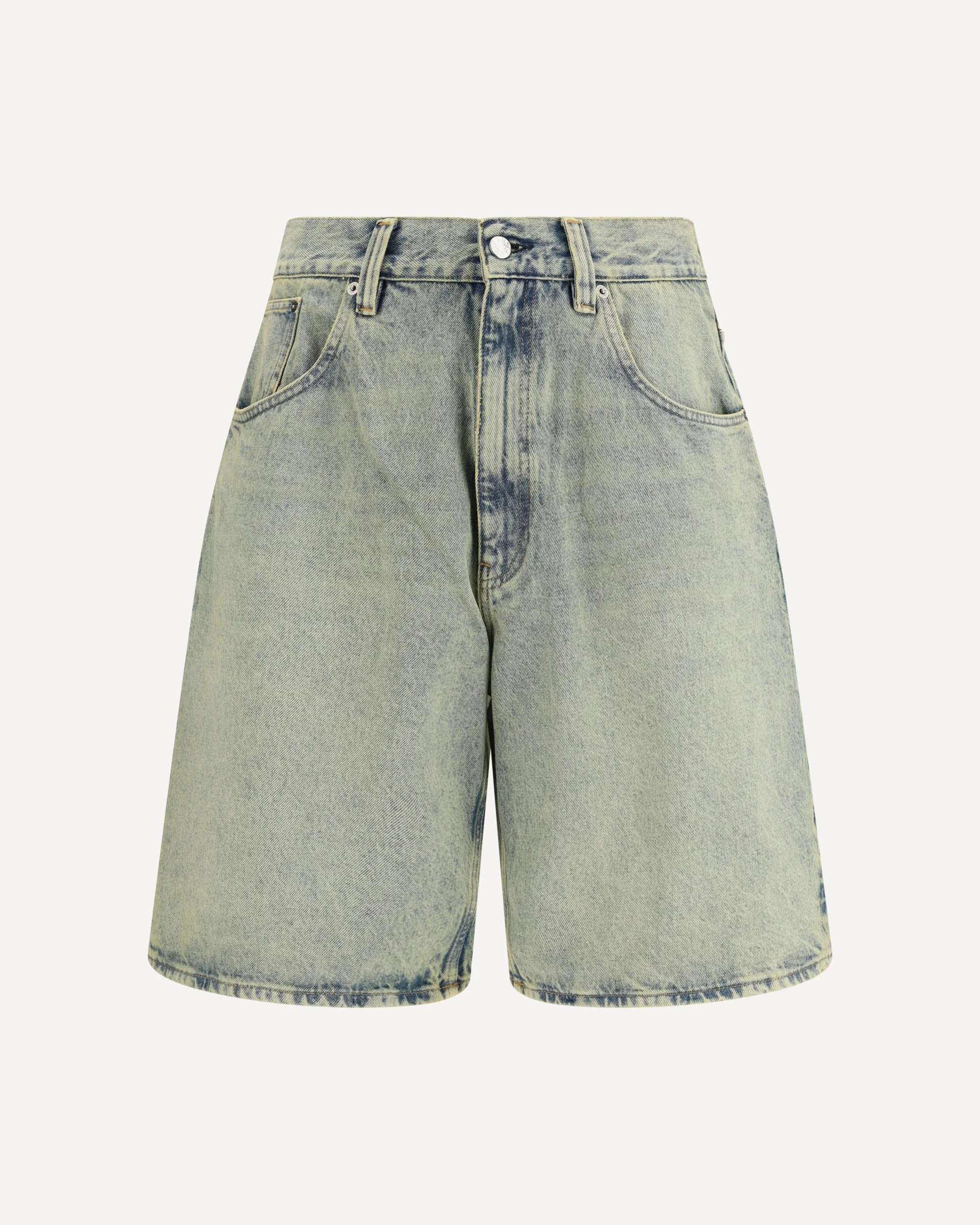 Super Wide Denim Bermuda Shorts - 1