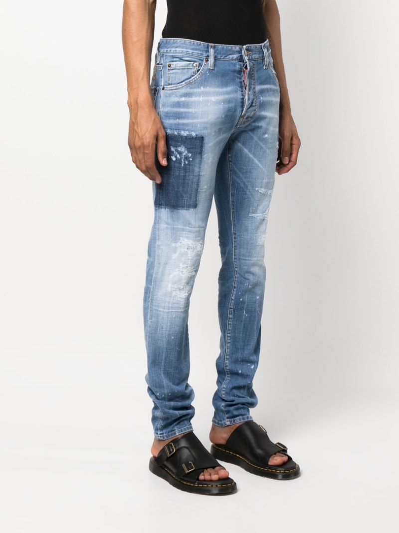 logo-print light-wash jeans - 3