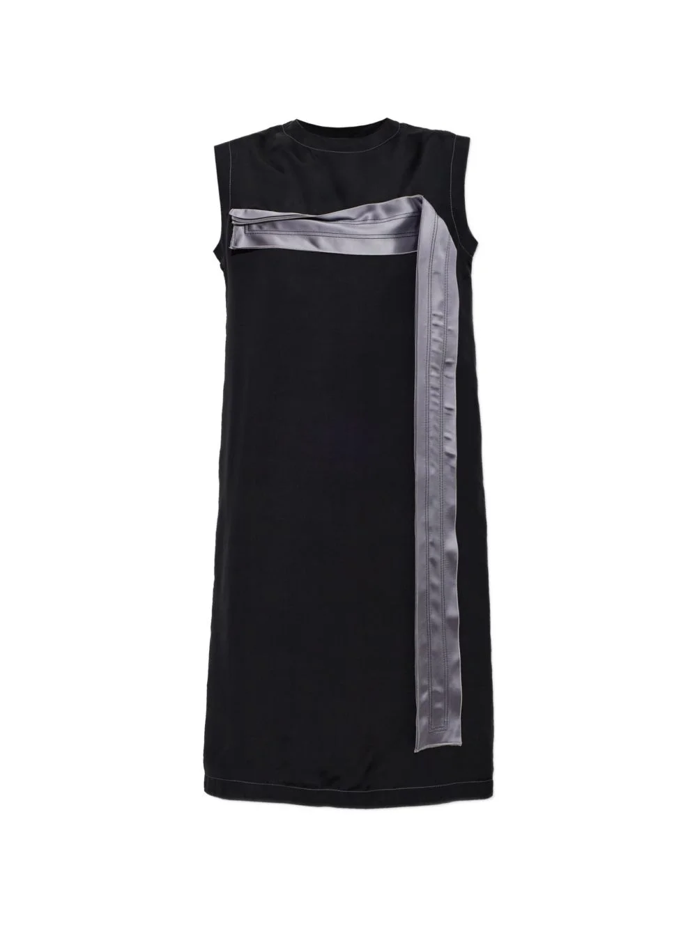 contrast-trim sleeveless midi dress - 1
