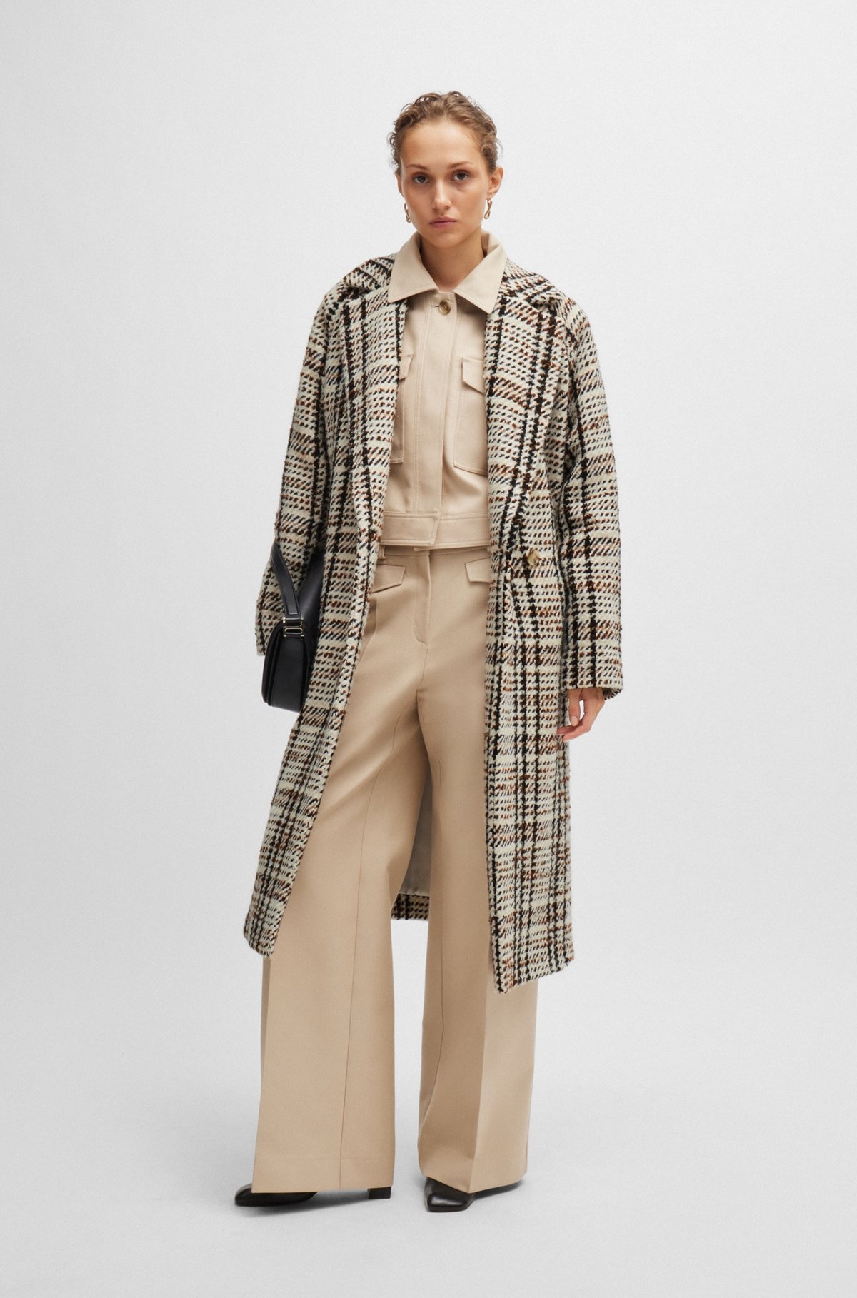 OVERSIZE-FIT COAT IN CHECKED FABRIC WITH WOOL - 3