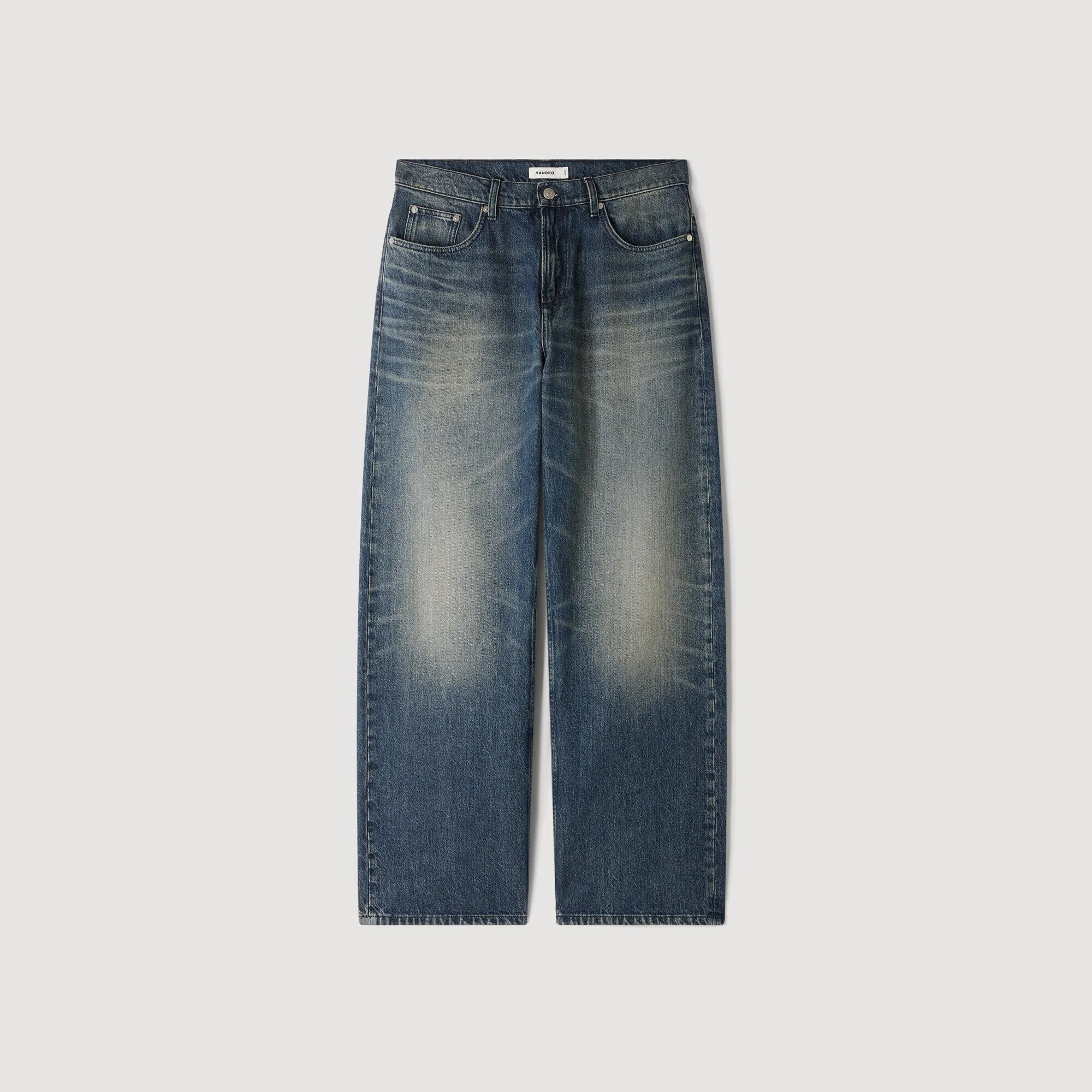BAGGY FADED COTTON JEANS - 1