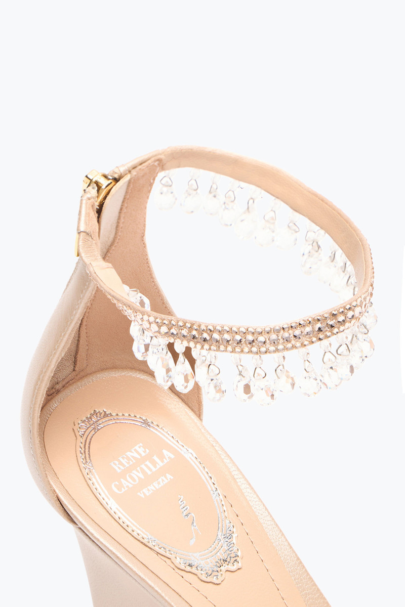 CHANDELIER POWDER PINK WEDGE SANDAL 80 5