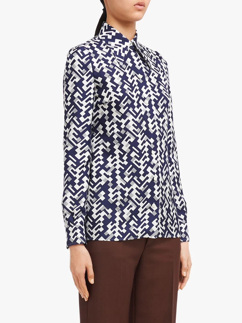 geometric print shirt - 3