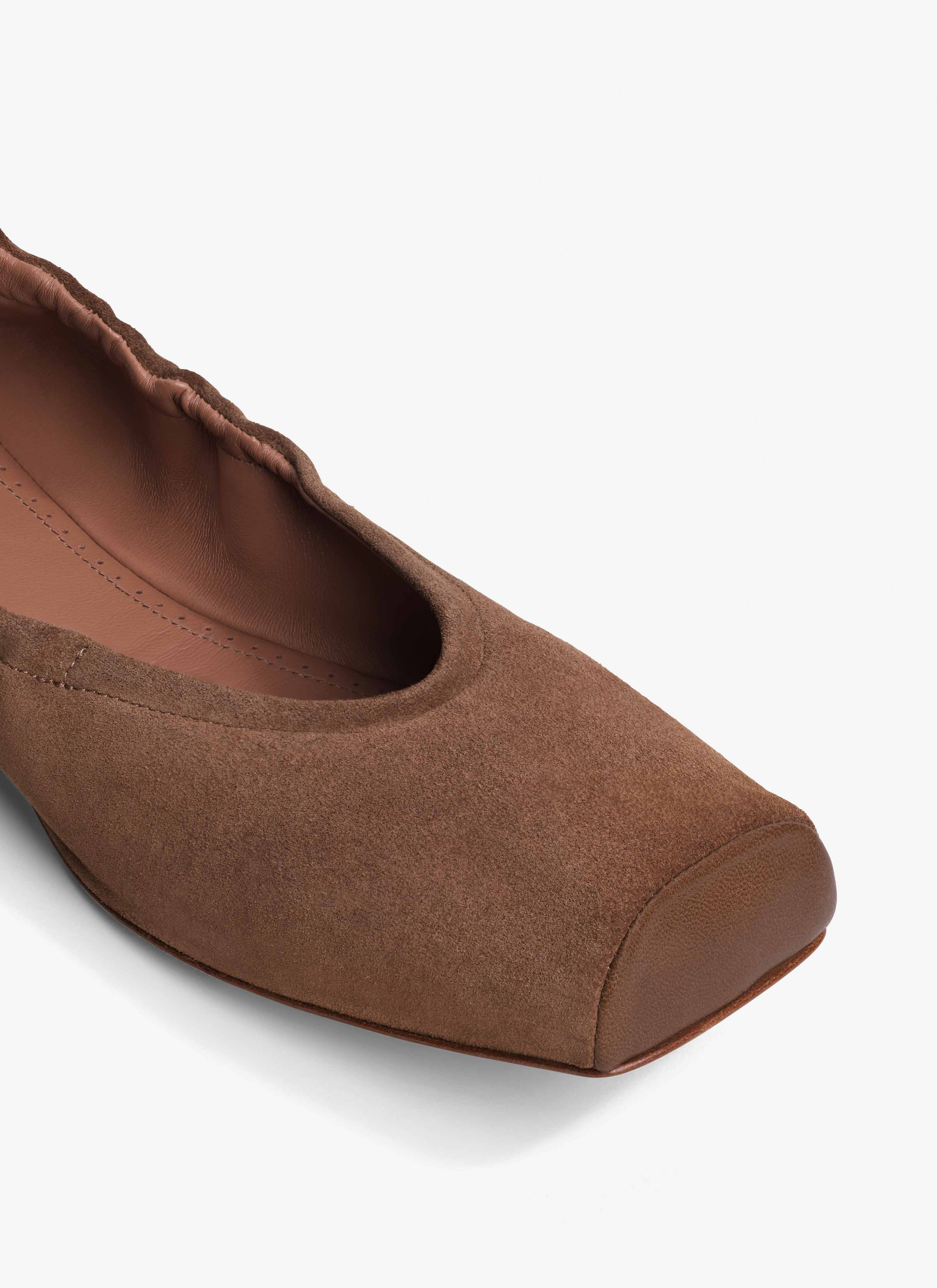 SQUARE BALLET FLATS IN LEATHER - 4