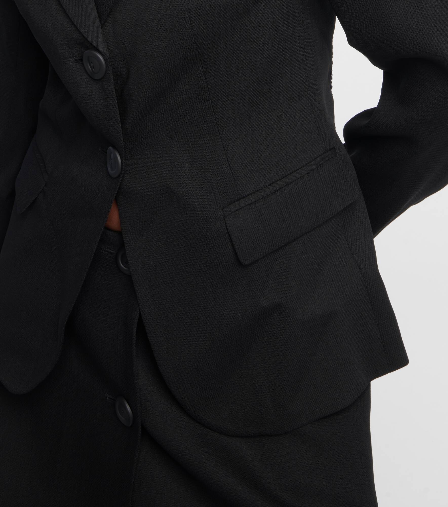Single-breasted wool-blend blazer - 4