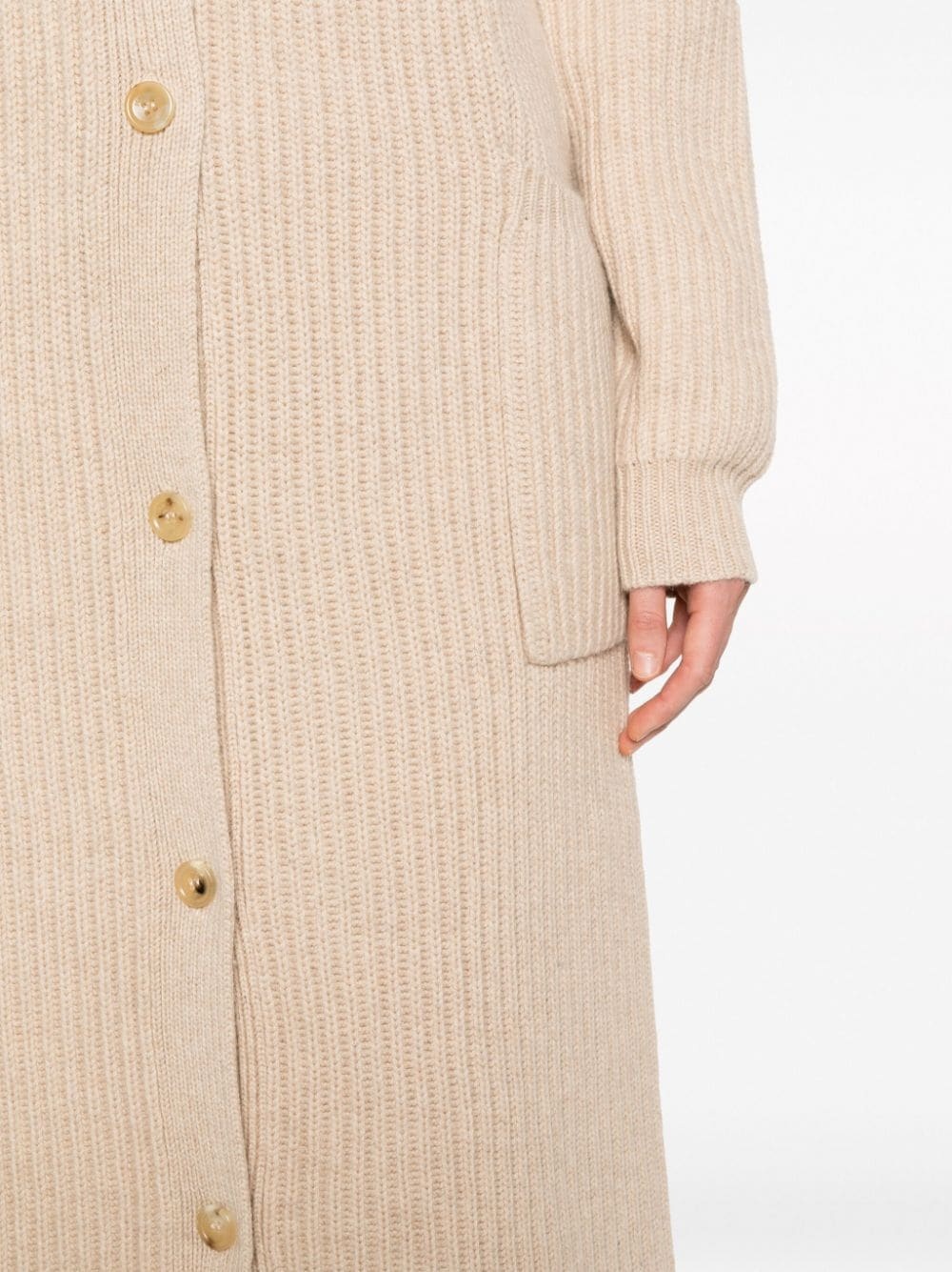 ribbed-knit wool-cashmere cardi-coat - 5
