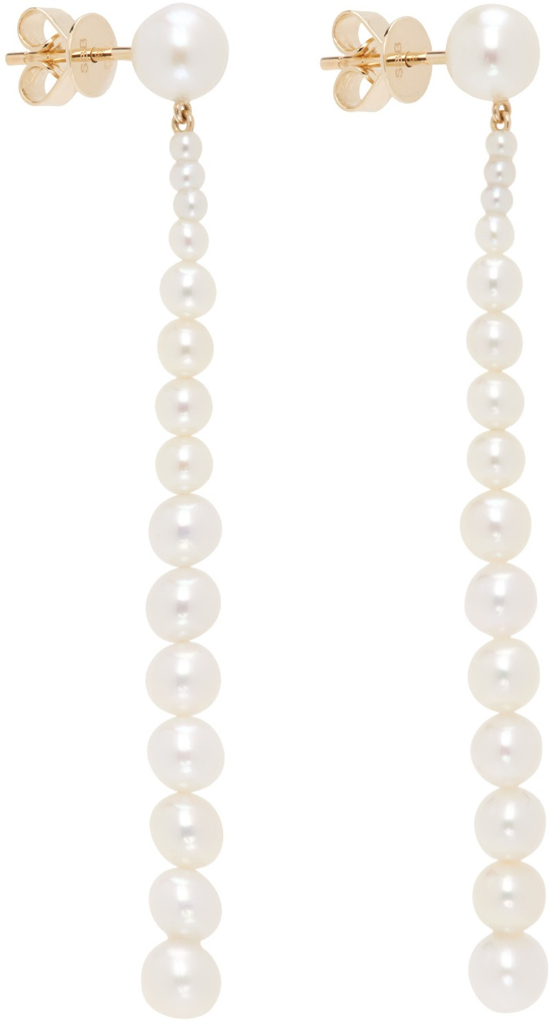 SOPHIE BILLE BRAHE White & Gold Piazza Earrings outlook