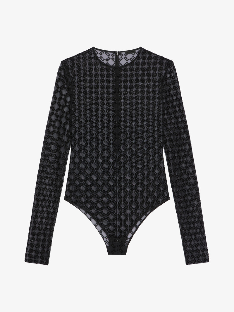 BODYSUIT IN SHINY MONOGRAM 72 TULLE - 1