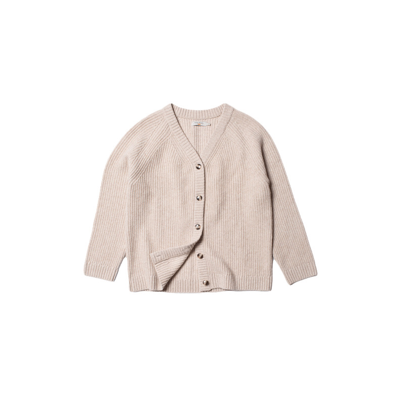 Kristina Rib Knit Cardigan Oat - 9