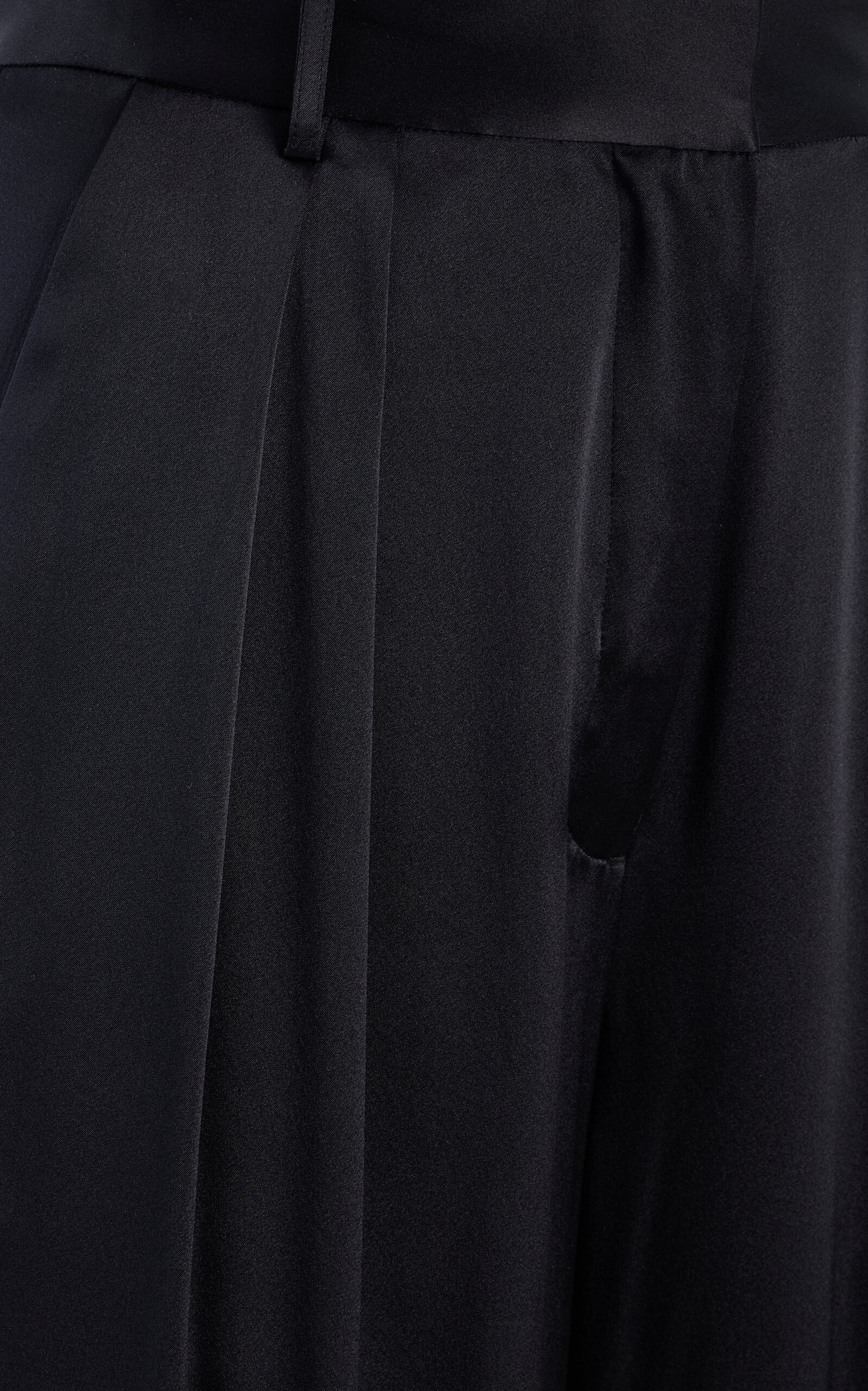 Josephine Pleated Stretch-Silk Satin Wide-Leg Pants black - 5