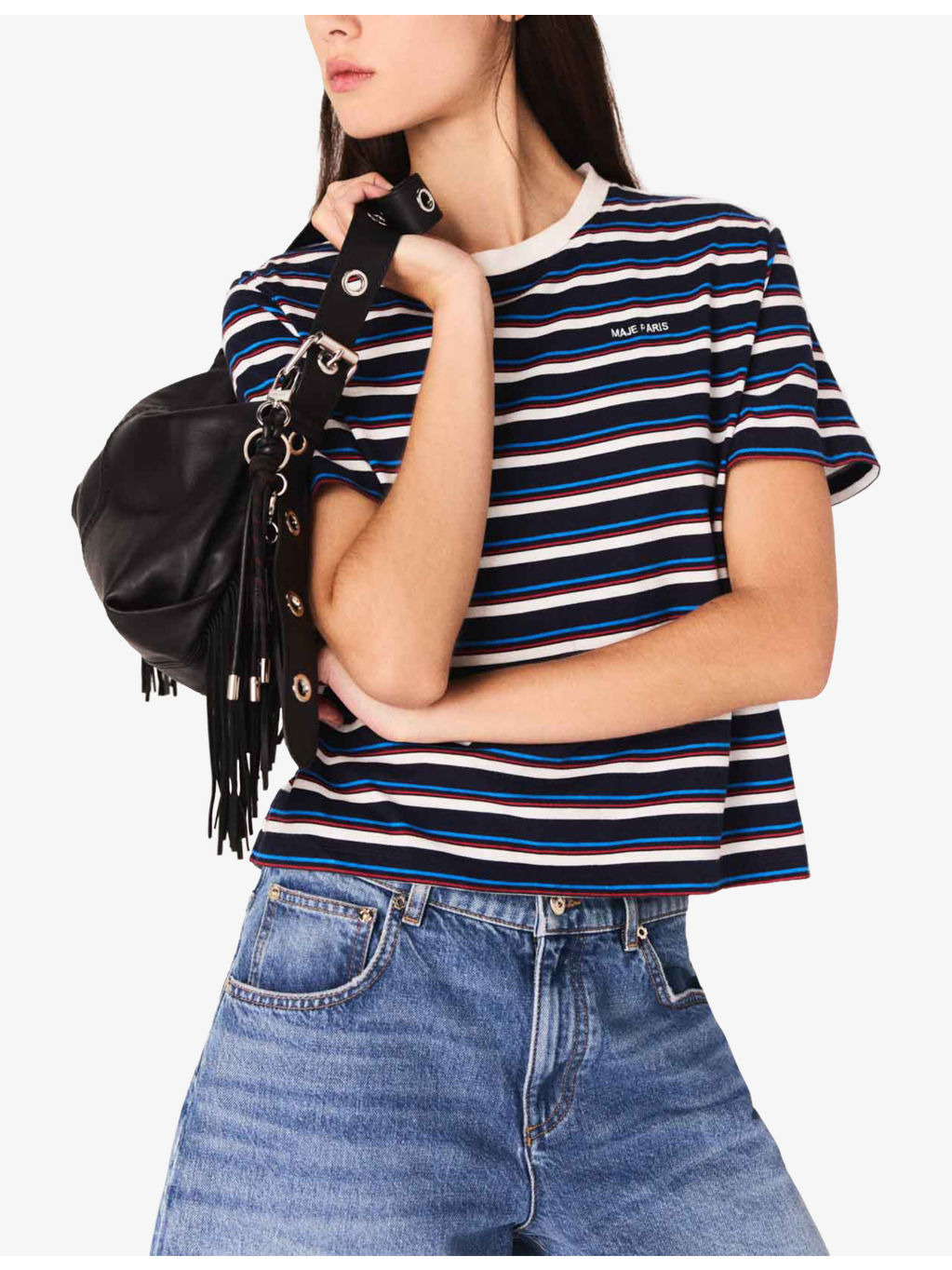 Striped Cropped Cotton-Jersey T-Shirt - 3