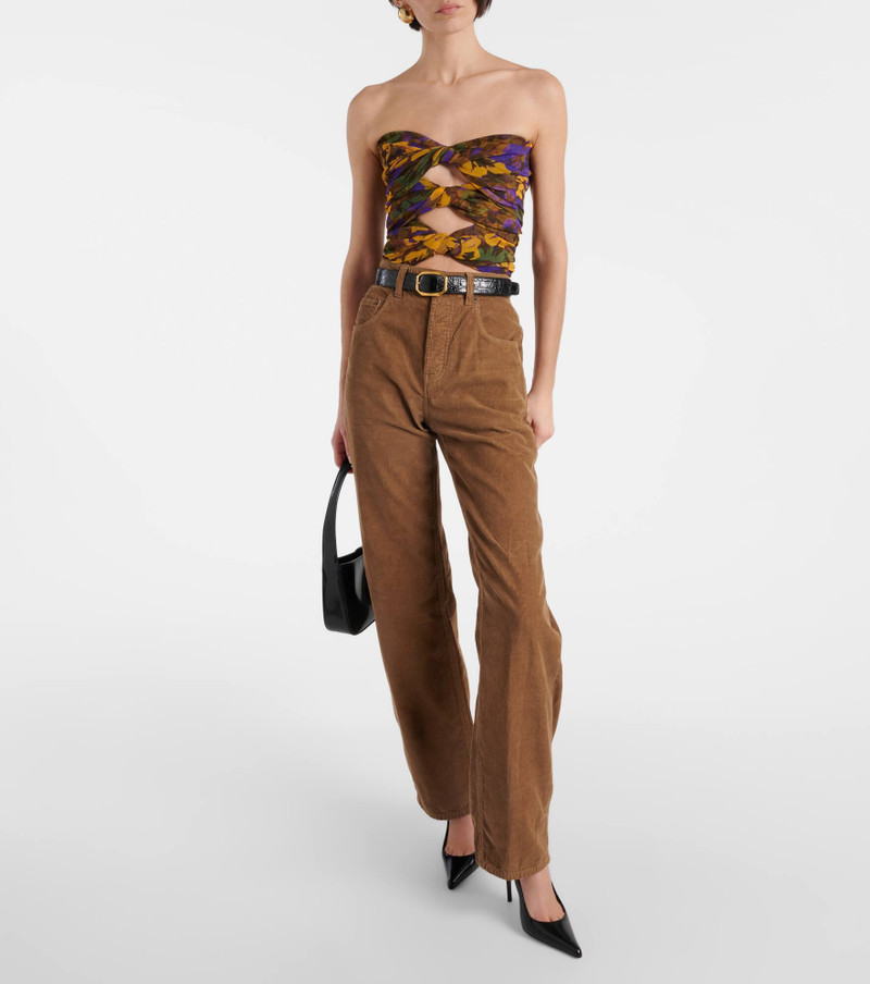 SAINT LAURENT Floral cutout tube top outlook