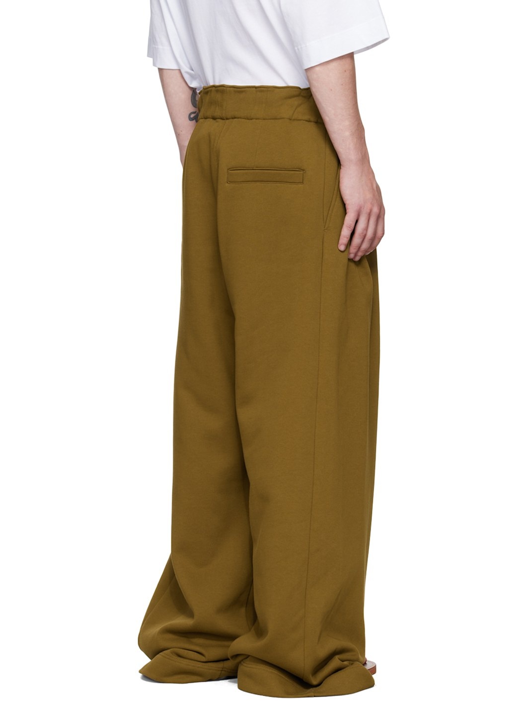 Tan Pleated Sweatpants - 3