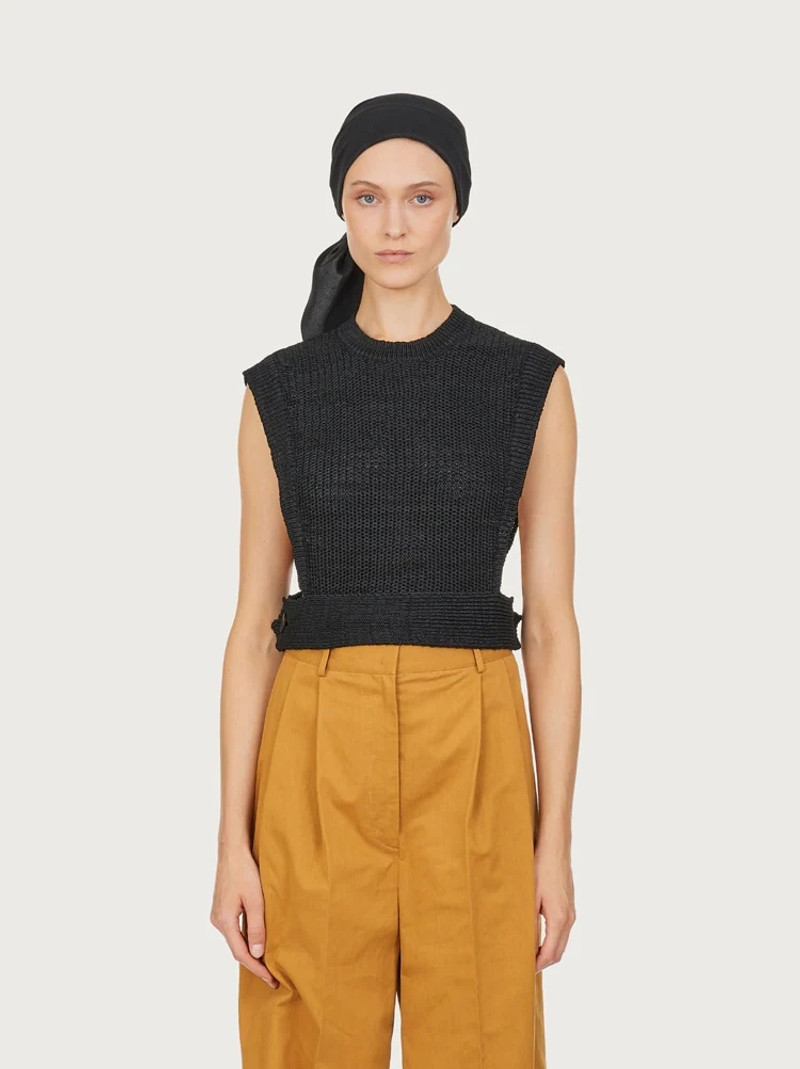 FERRAGAMO MICRO STITCH KNITTED TOP outlook