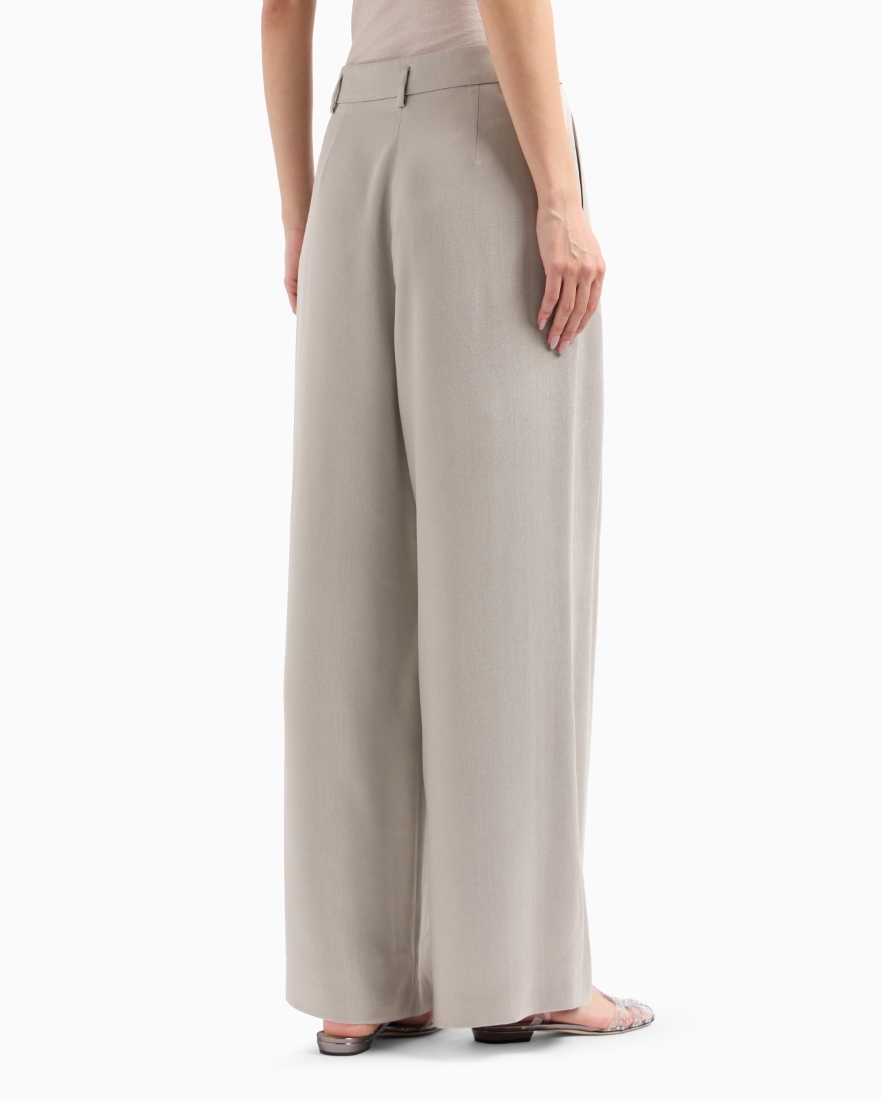 WIDE-LEG VISCOSE AND CUPRO TROUSERS - 3