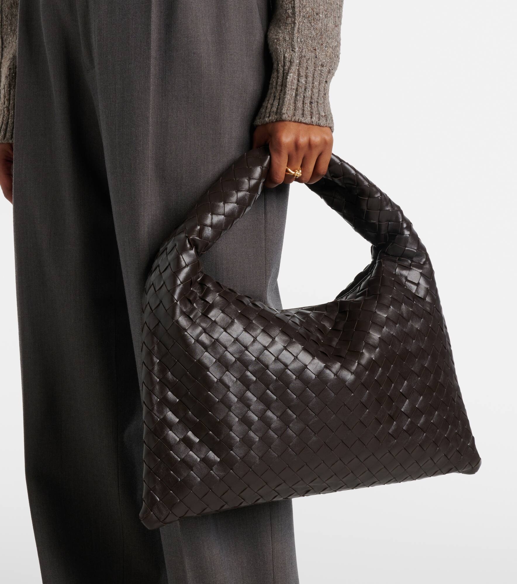 Hop Intrecciato Small leather shoulder bag - 2