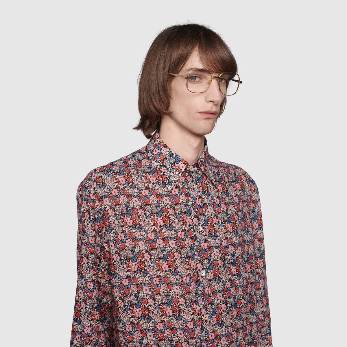 Gucci Liberty floral wool oversize shirt - 5