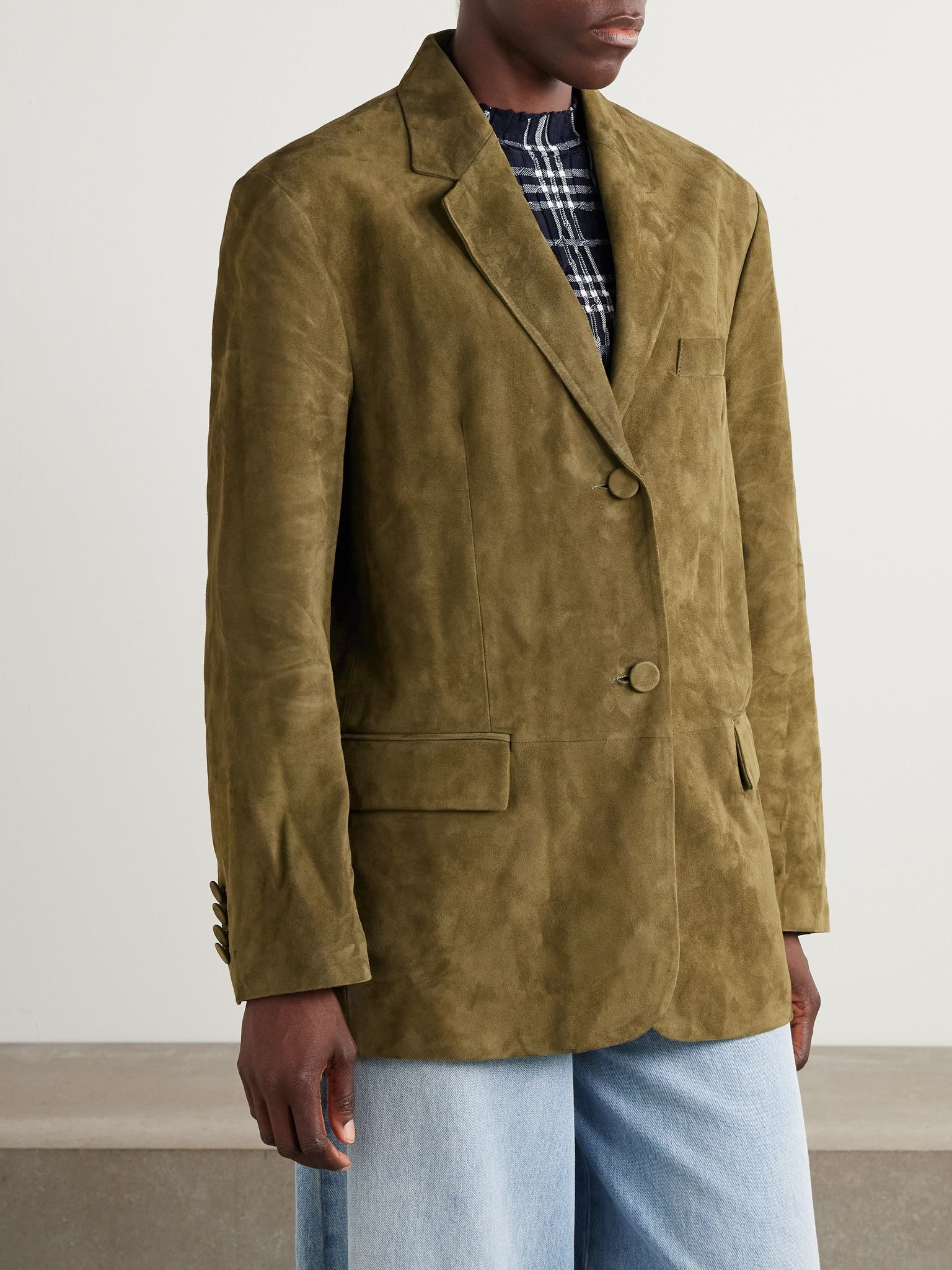 Suede blazer Sage green - 3