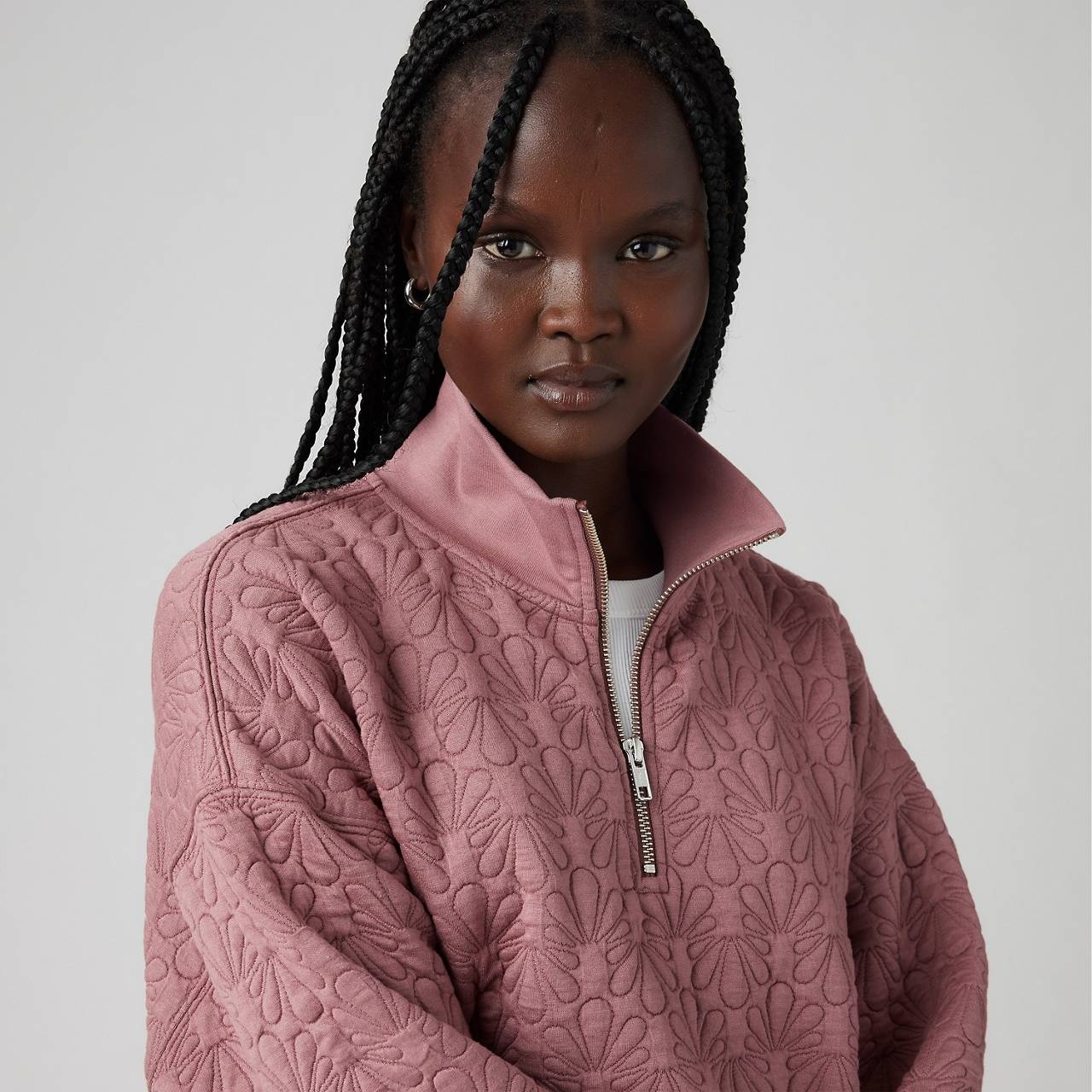 1/4 ZIP QUILTED FLEECE SWEATSHIRT - 4