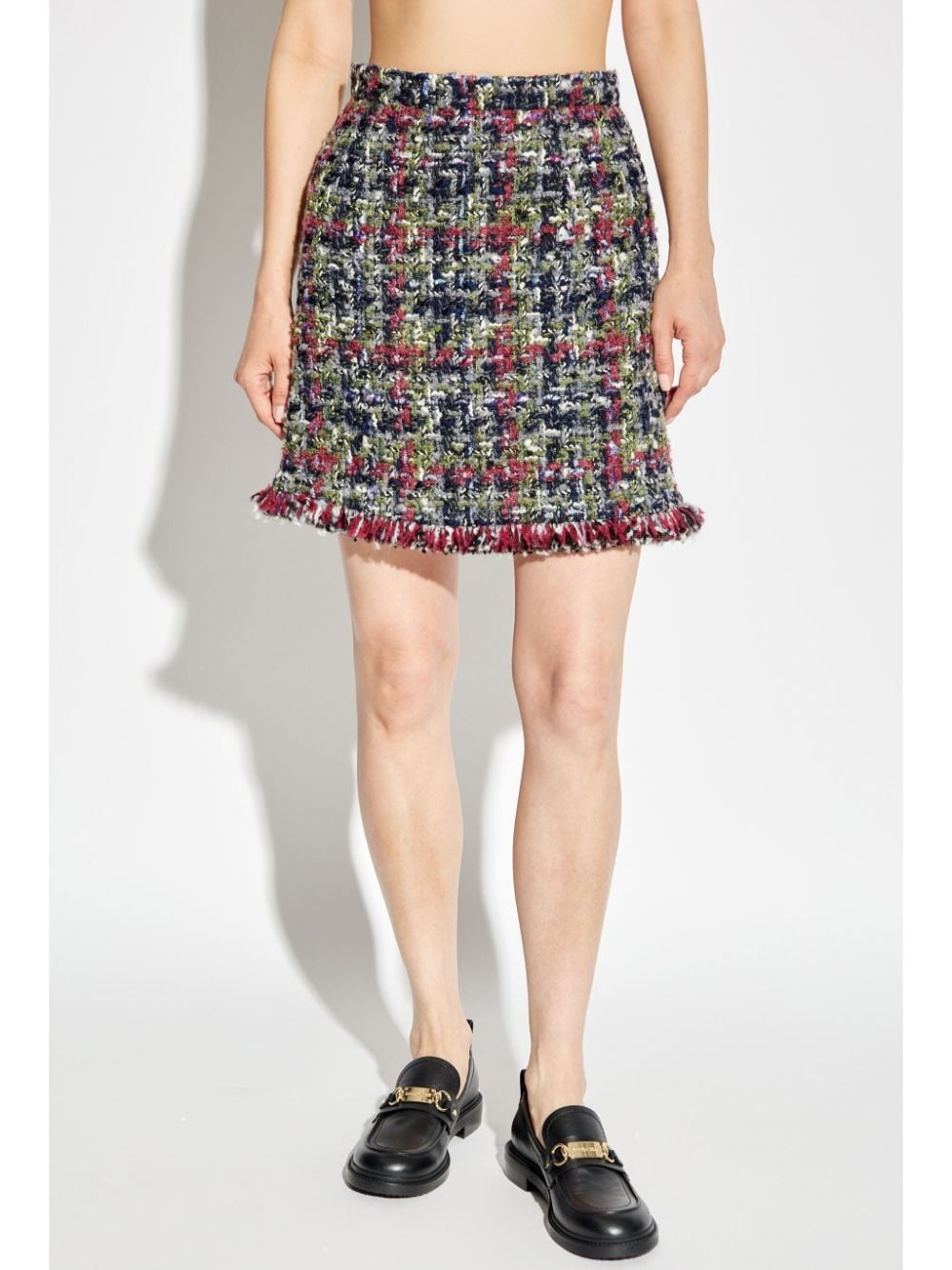 tweed-bouclÃ© check mini skirt - 3