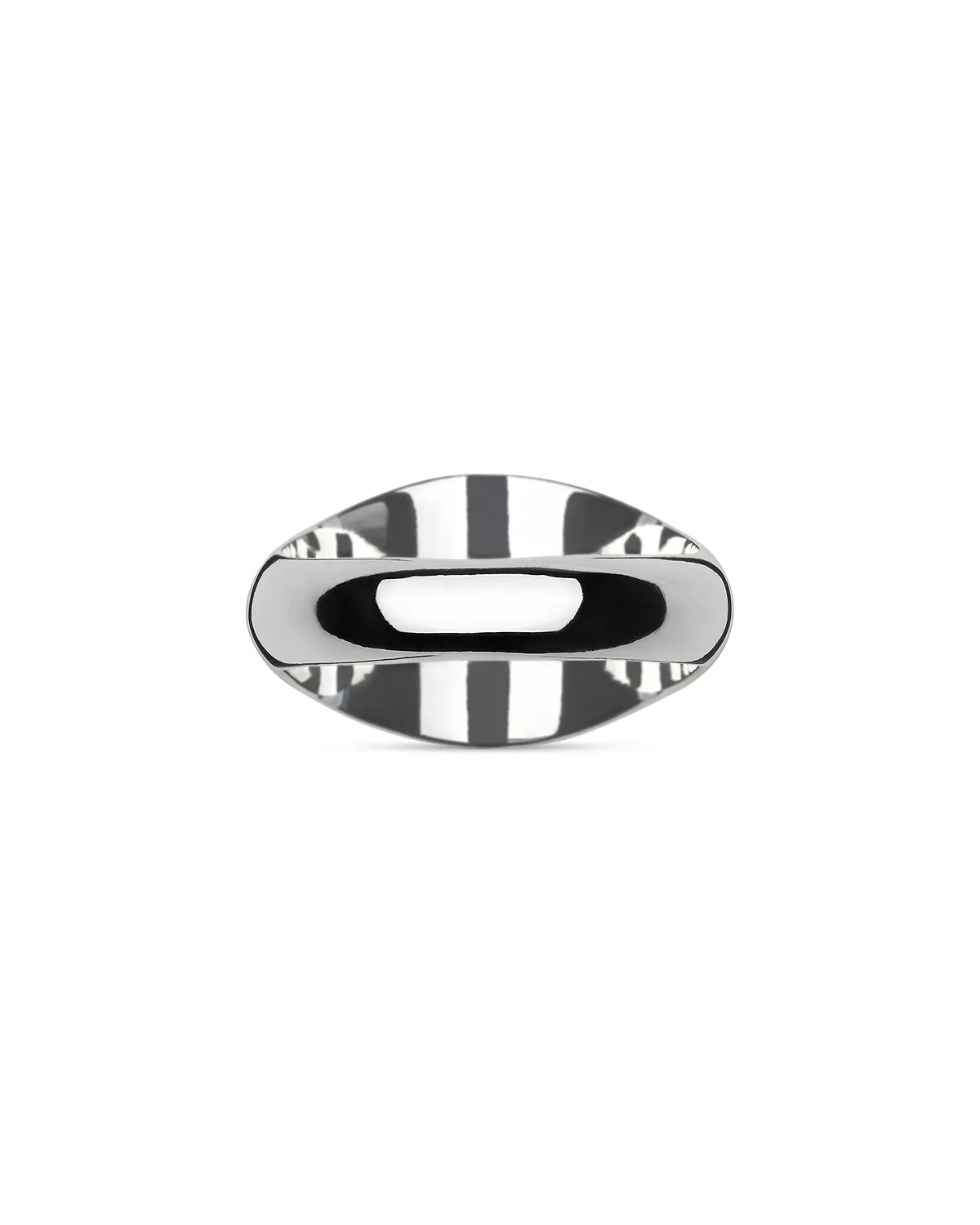 Sterling Silver Trademark Black Enamel Ring - 5