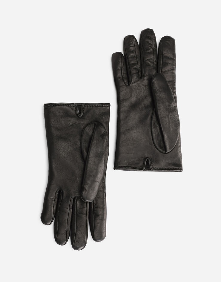 Quilted nappa leather gloves with DG logo - 3