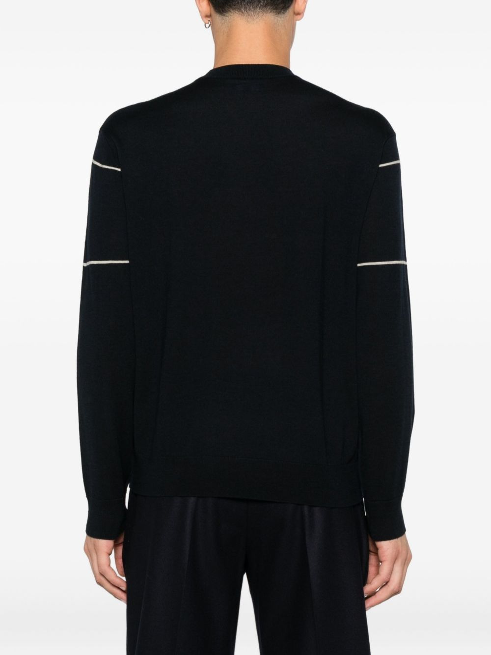 stripe-detail wool sweater - 4