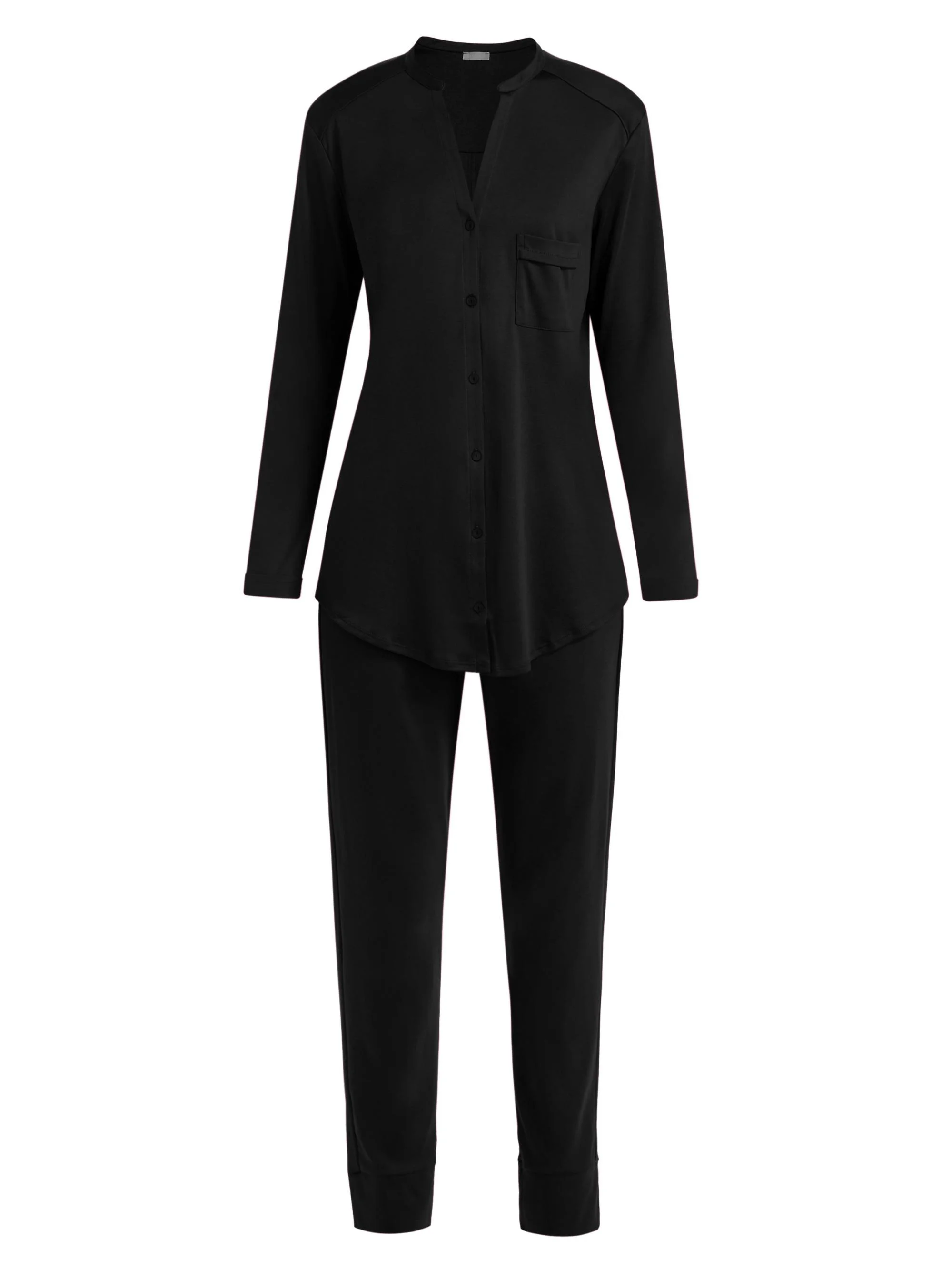 Women's Pure Essence Cotton Pajamas - Black - 1